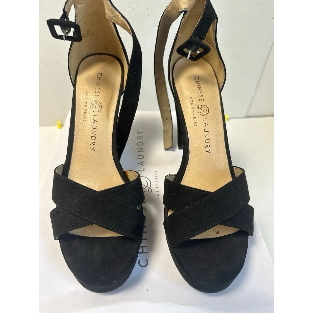 Chinese Laundry Z-Alpha Black Platform Heels Size 8